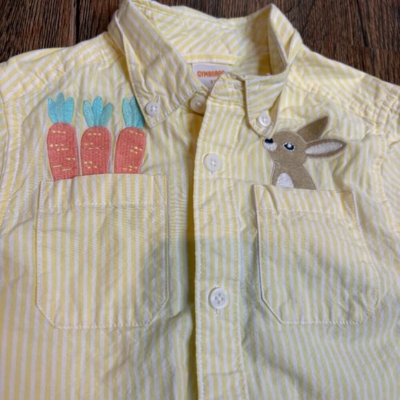 Gymboree striped Easter button down dress shirt - Picture 2 of 3